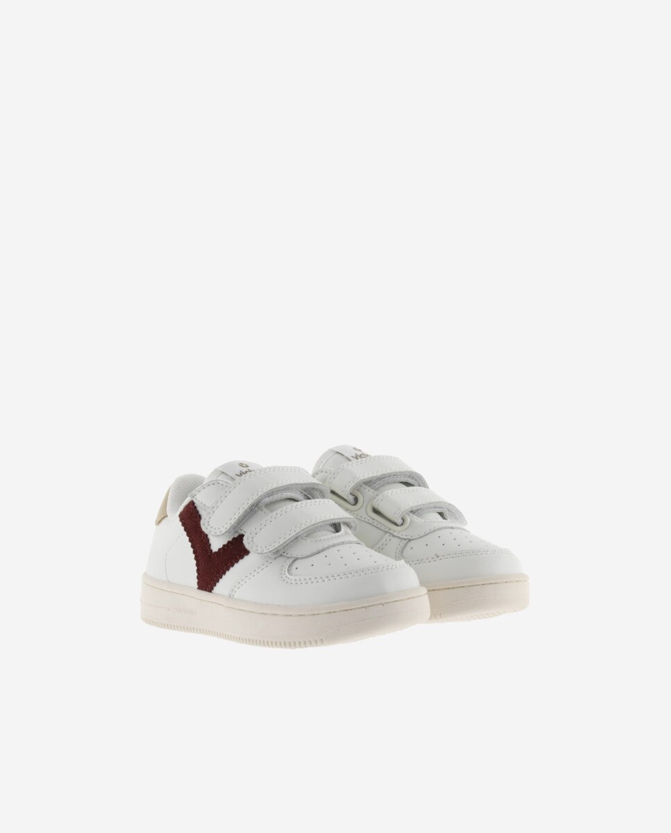 Sapatilhas Desportivas Infantil com Peças Coloridas e Velcro Bordeaux-5