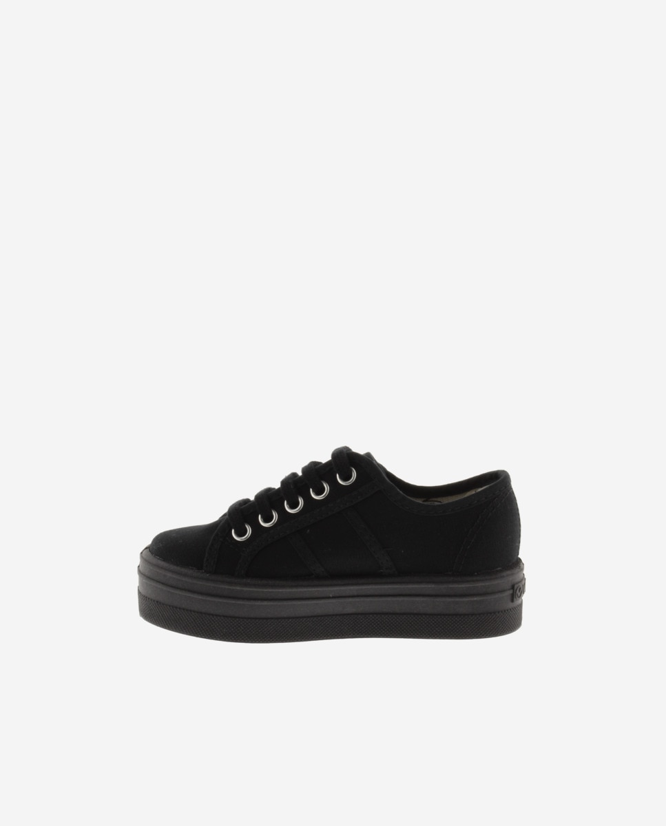 Sapatilhas de Lona em Preto Monocromo com Plataforma Preto-3