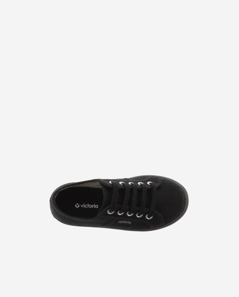 Sapatilhas de Lona em Preto Monocromo com Plataforma Preto-4
