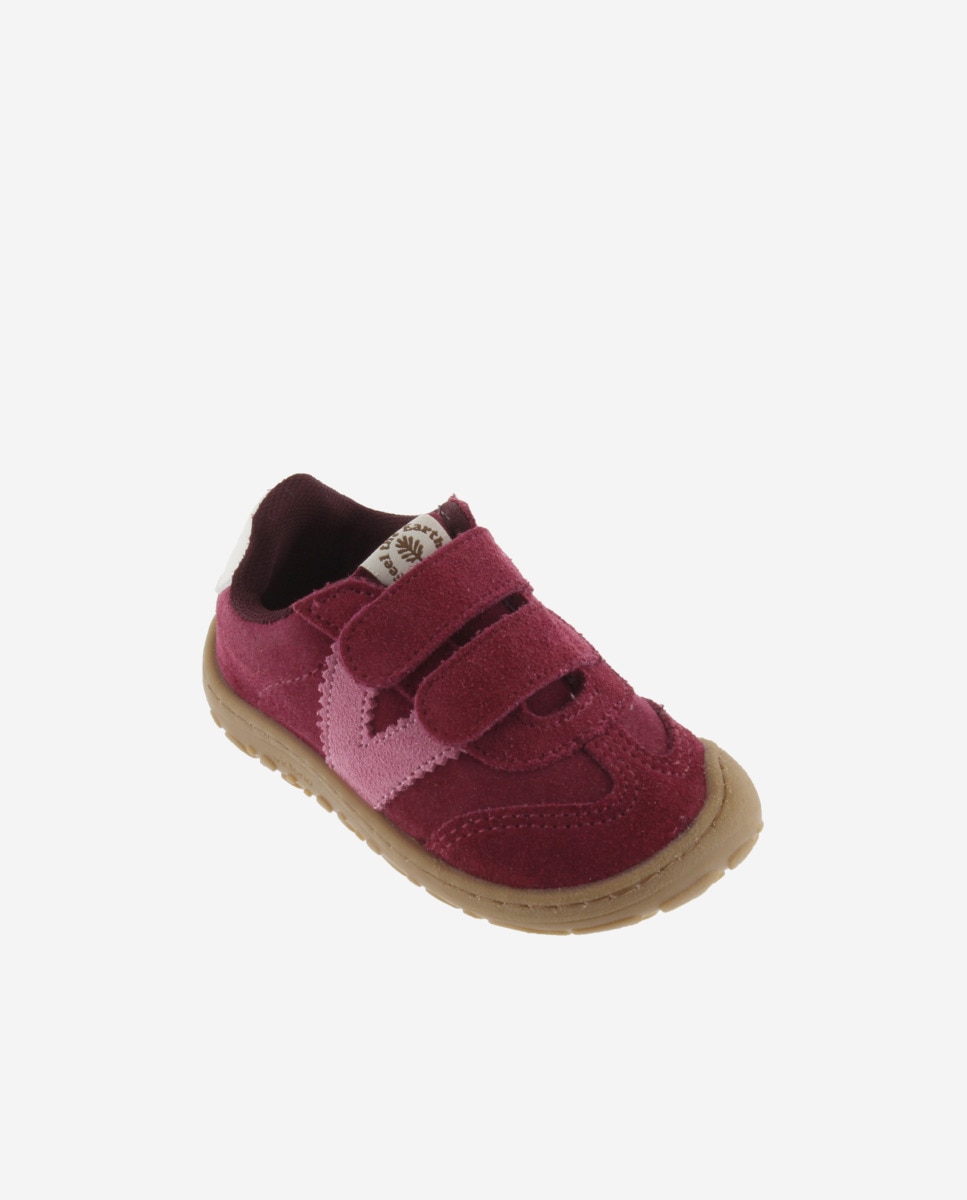 Sapatilhas de Camurça Barefoot Infantil com Velcro Duplo Victoria Fúcsia-2