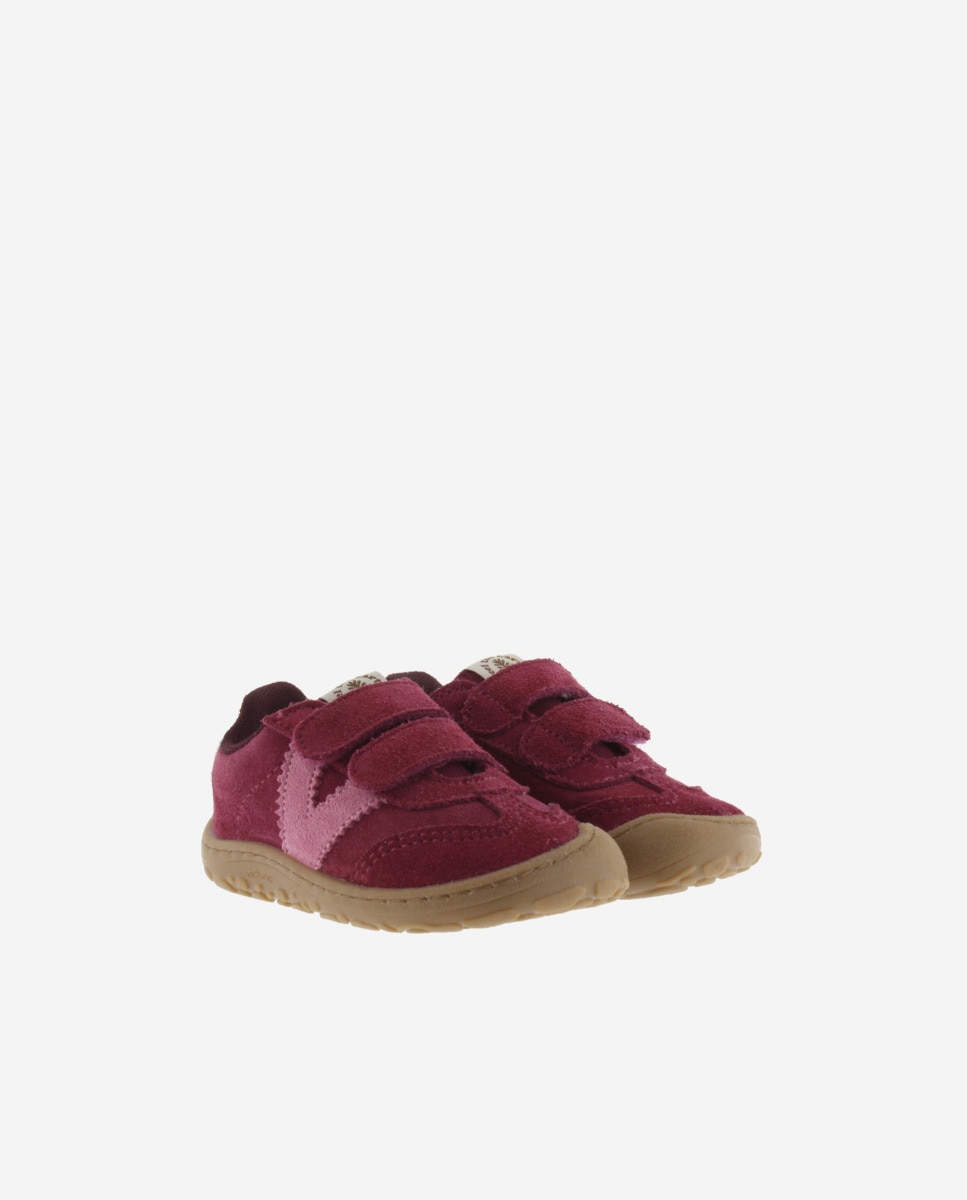 Sapatilhas de Camurça Barefoot Infantil com Velcro Duplo Victoria Fúcsia-5