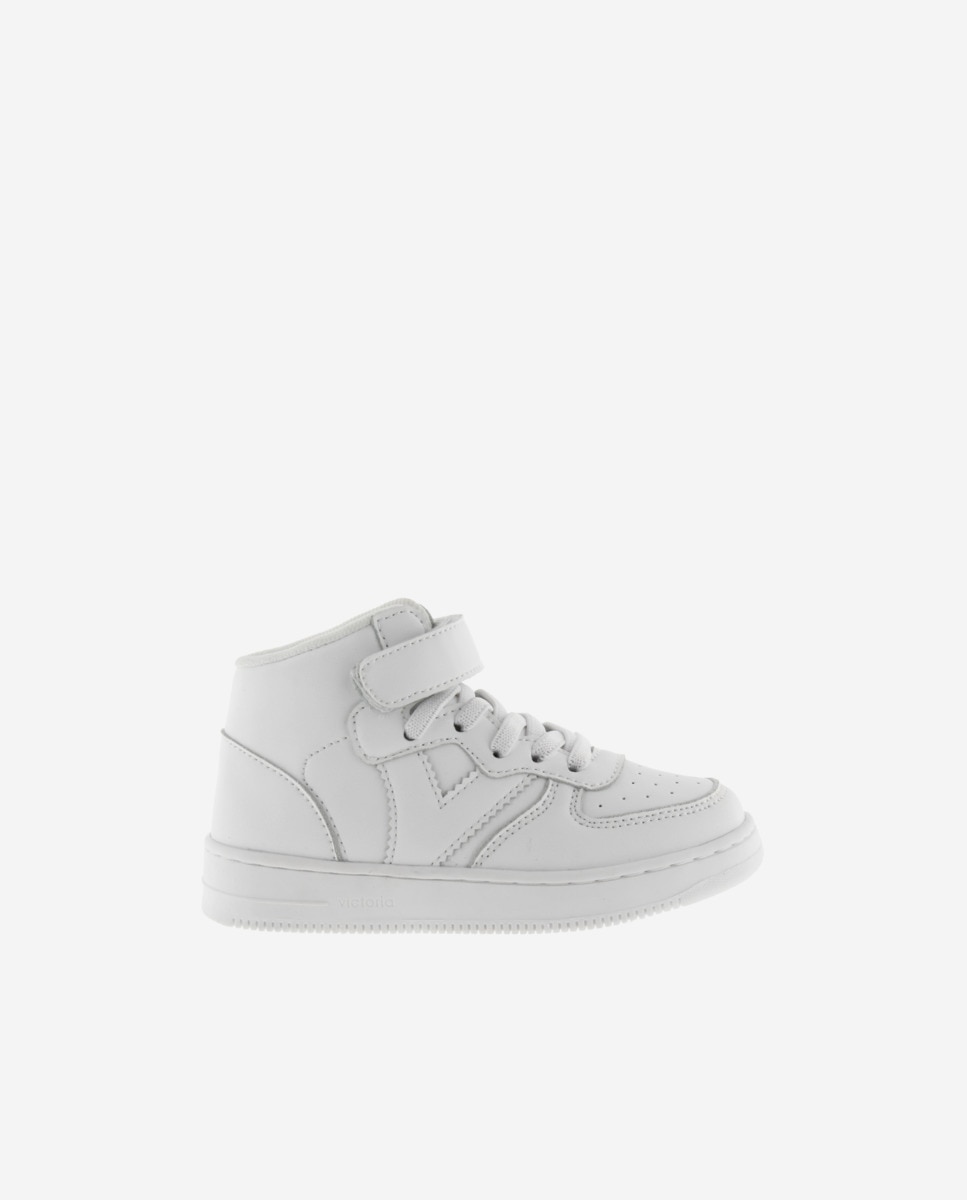 Sapatilhas Desportivas Infantil Brancas Monocromáticas com Atacadores Elásticos e Tira Velcro Victoria Branco-1