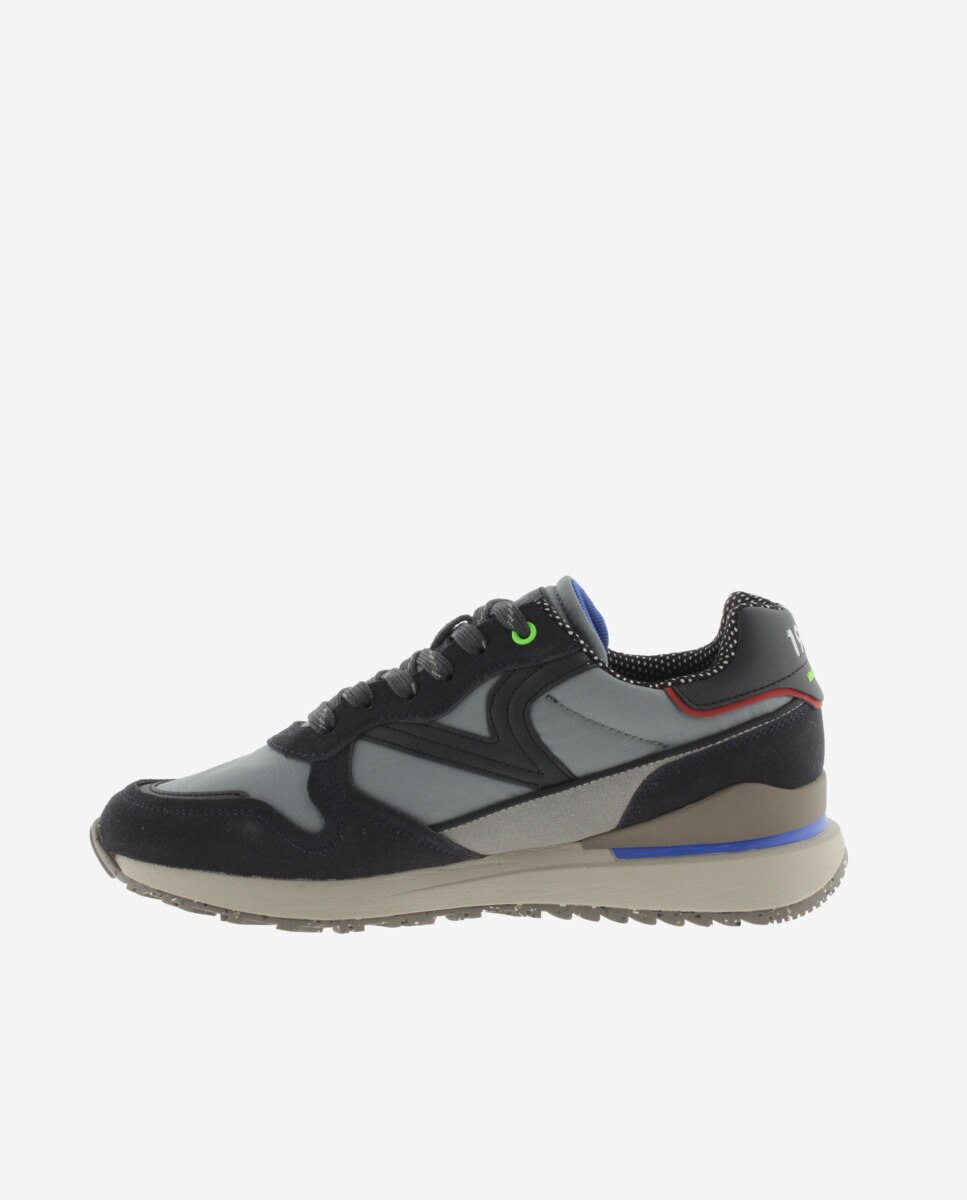 Sapatilhas Desportivas de Nylon com Peças Coloridas e Camurça Azul-marinho-3