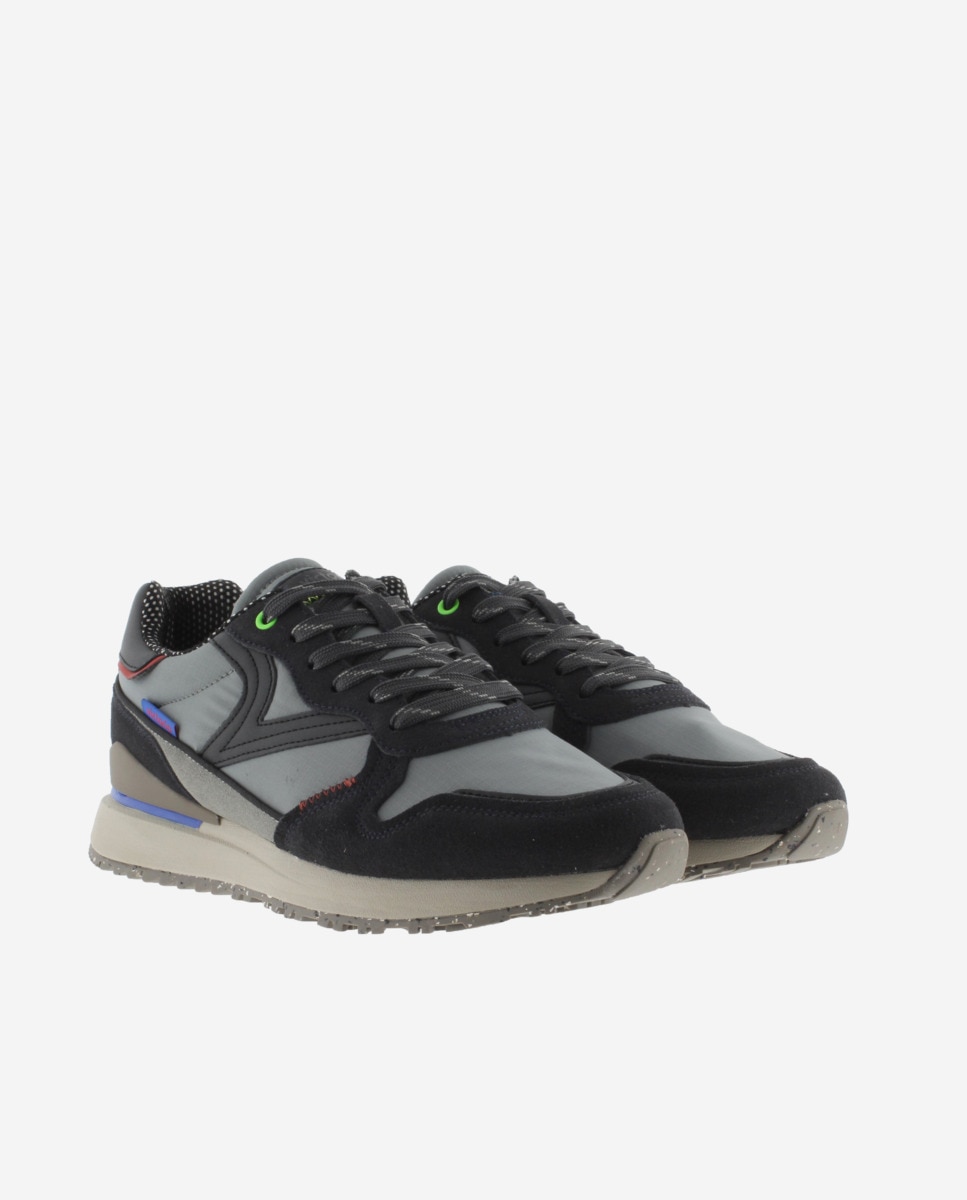 Sapatilhas Desportivas de Nylon com Peças Coloridas e Camurça Azul-marinho-5