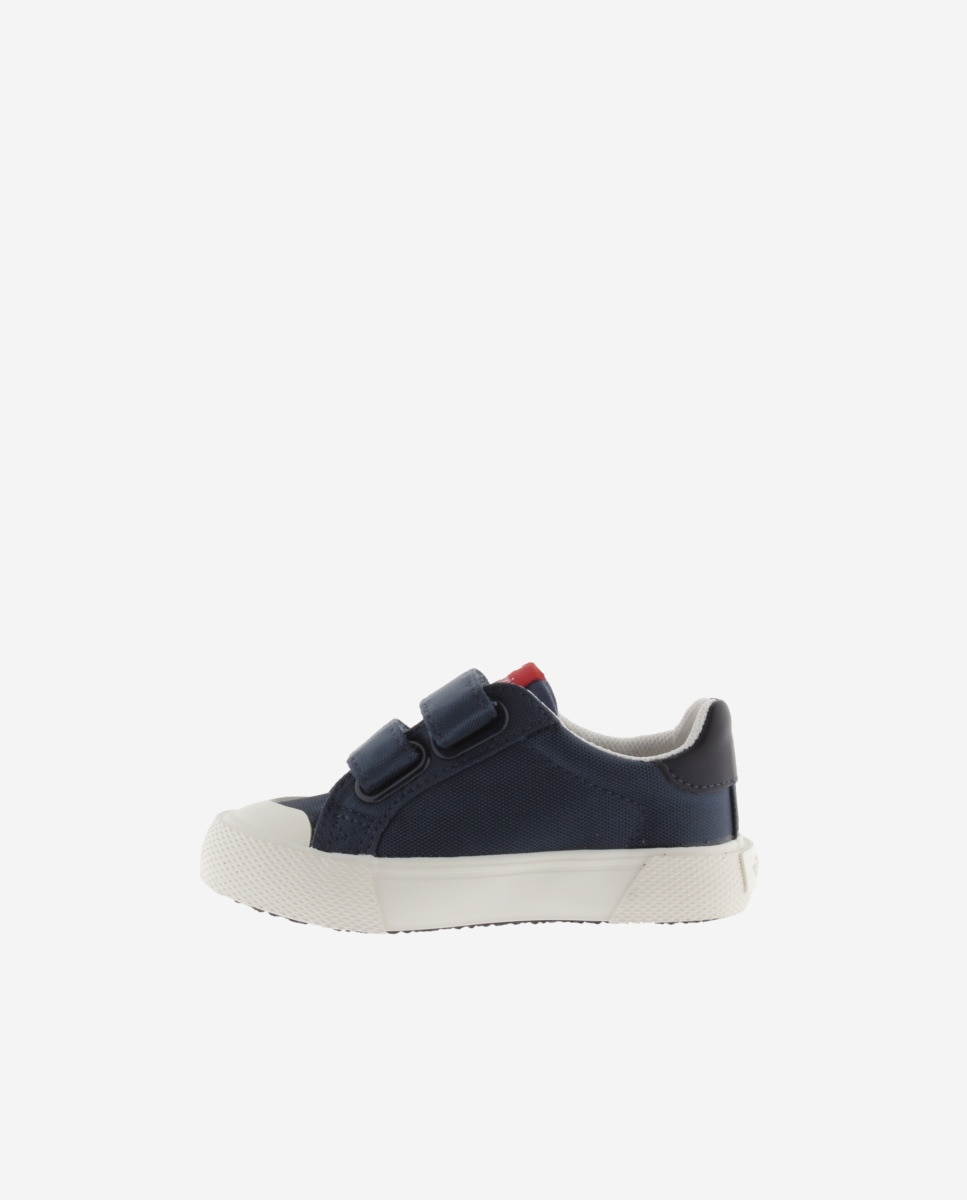 Sapatilhas Desportivas Infantil de Nylon com Logotipo em Contraste e Velcro Duplo Victoria Azul-marinho-3