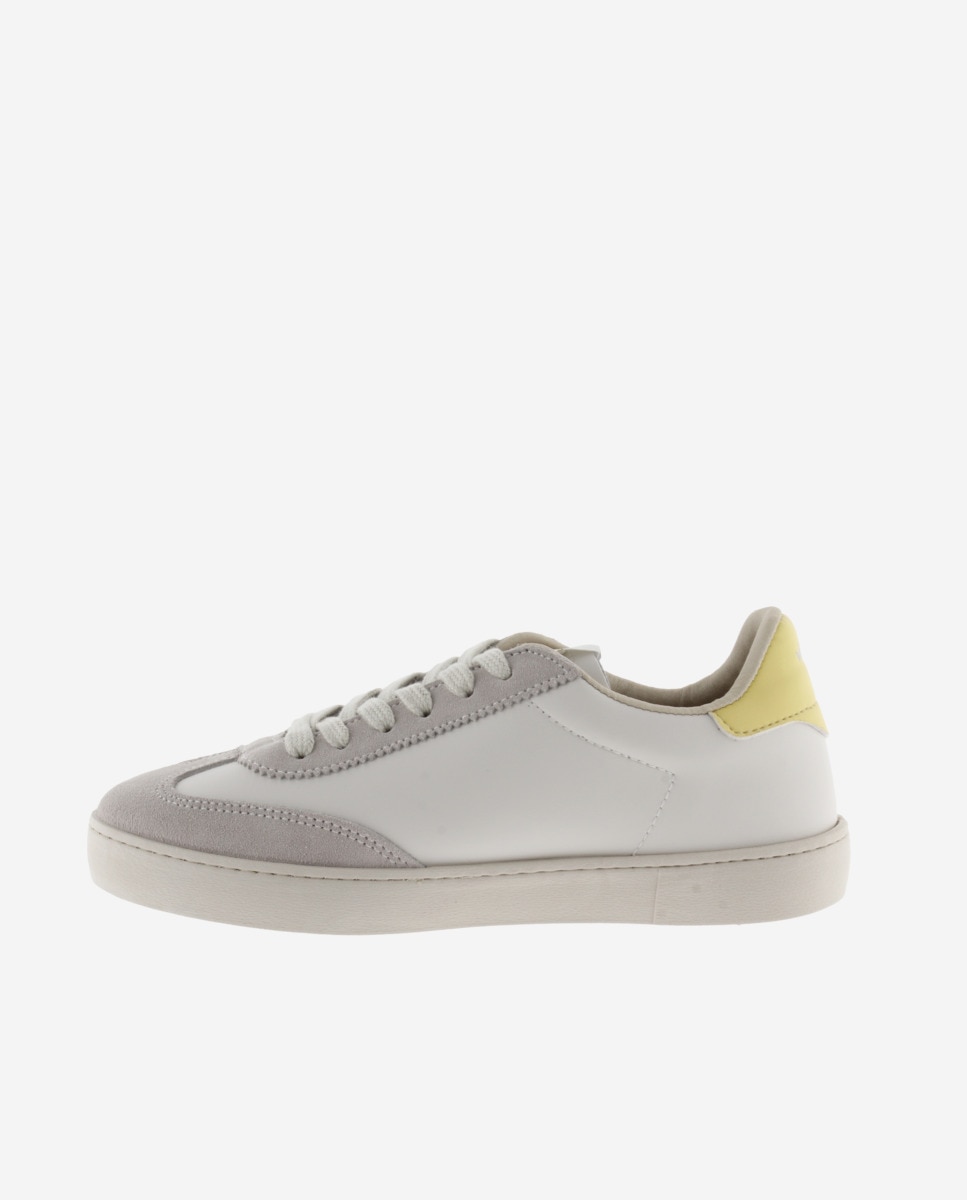 Desportivas Unissexo com Peças Coloridas e Camurça Cinzento / Amarelo-3