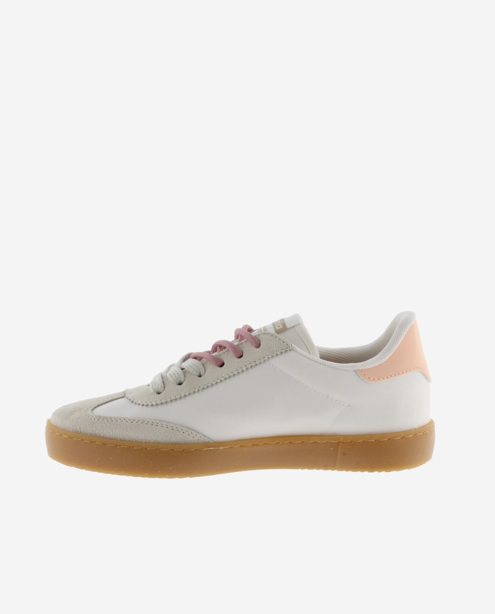 Sapatilhas Desportivas de Nylon com Peças de Croute e Atacadores Duplos Branco-3