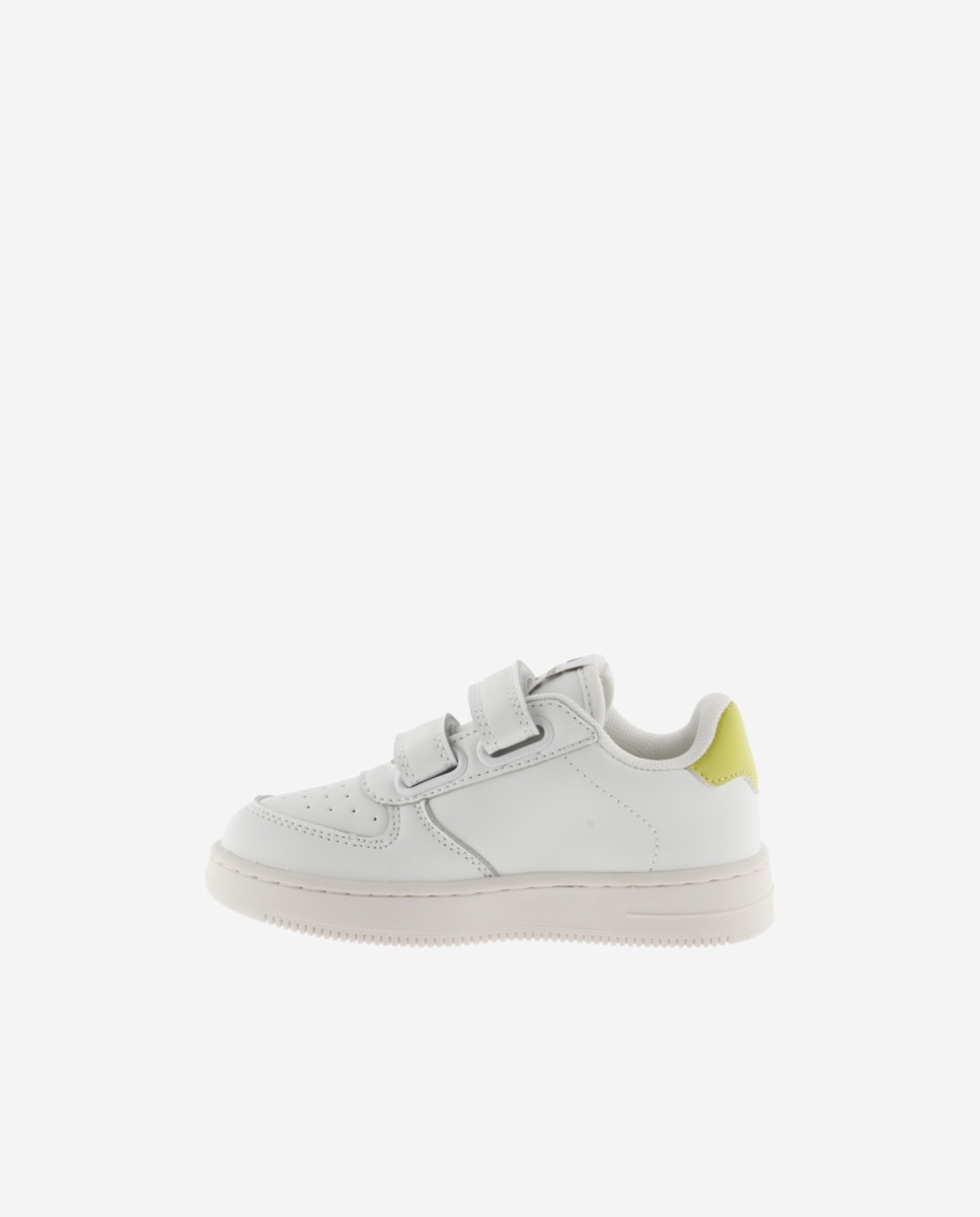 Sapatilhas Desportivas Infantil com Peças em Contraste e Velcro Victoria Amarelo-3