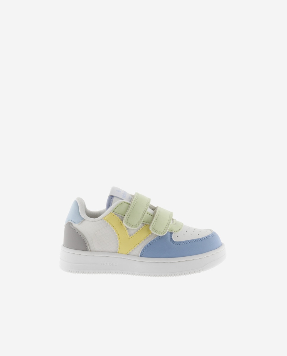 Sapatilhas Desportivas Infantil com Peças Multicolor e Tiras Adherentes Victoria Azul / Amarelo-1