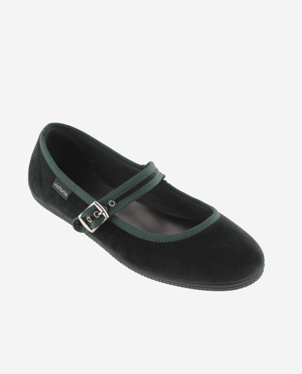 Sapatos de presilha pretos com fecho de fivela Verde-escuro-2