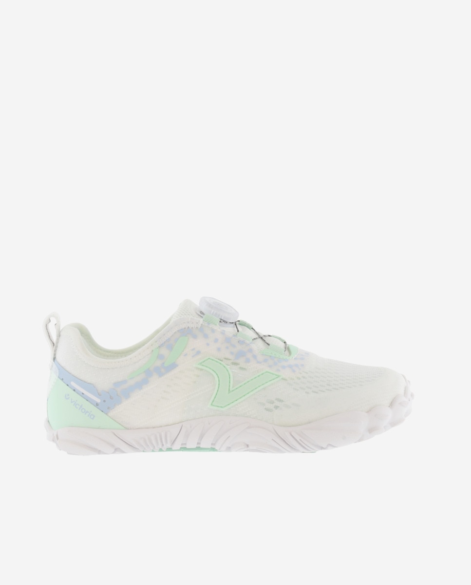 Sapatilhas Desportivas Barefoot de Rede com Atacadores Elásticos Verde Água-1