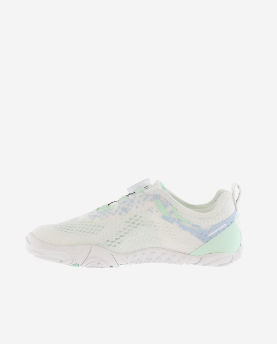 Sapatilhas Desportivas Barefoot de Rede com Atacadores Elásticos Verde Água-3