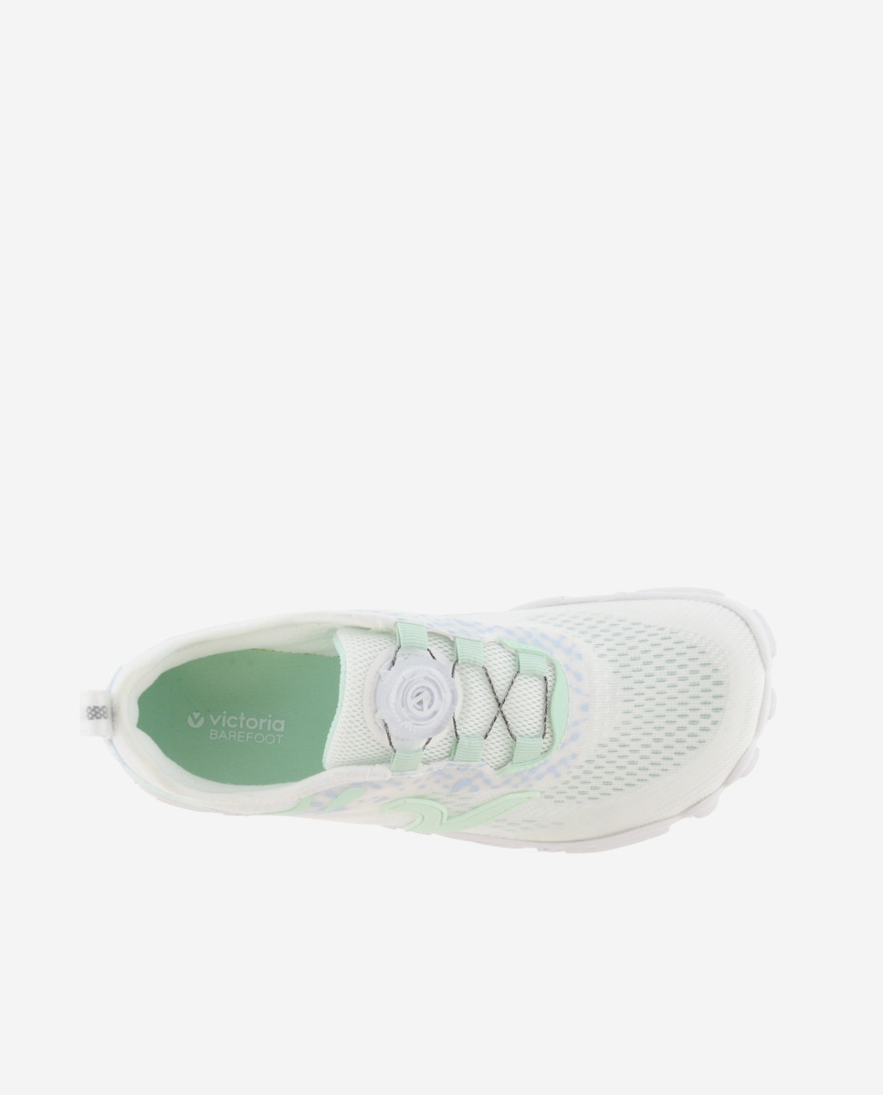 Sapatilhas Desportivas Barefoot de Rede com Atacadores Elásticos Verde Água-4
