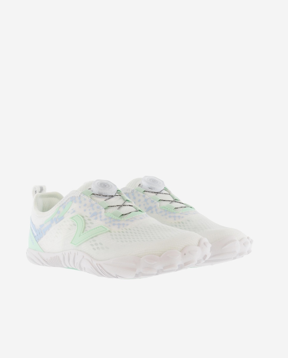 Sapatilhas Desportivas Barefoot de Rede com Atacadores Elásticos Verde Água-5