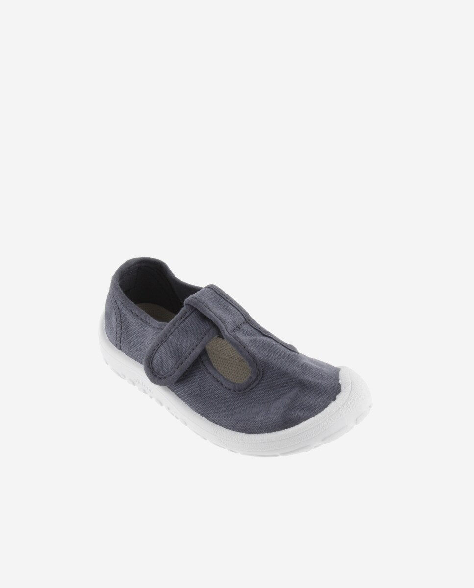 Sandálias de Criança Barefoot de Lona DREC com Fecho Aderente Victoria Azul-marinho-2