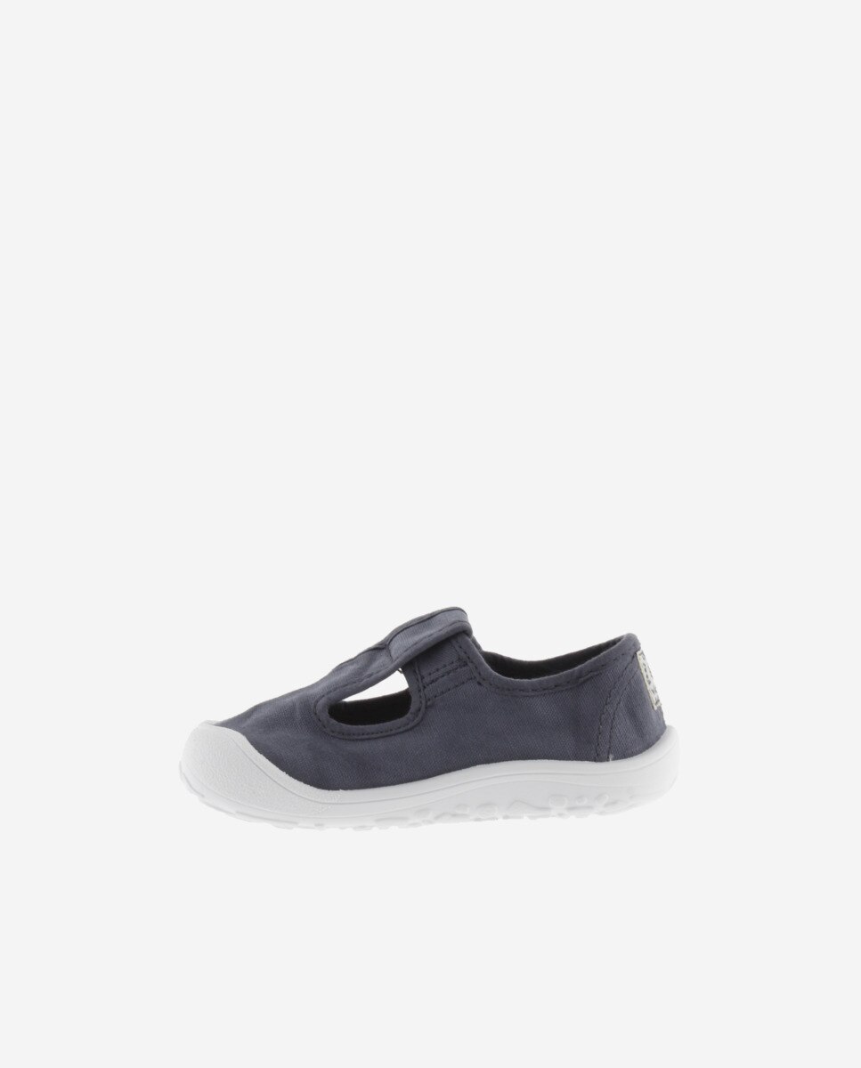 Sandálias de Criança Barefoot de Lona DREC com Fecho Aderente Victoria Azul-marinho-3