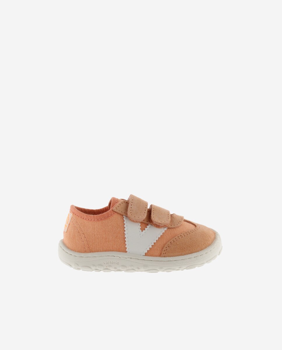 Imagem 0 de Sapatilhas de Lona Infantil Barefoot com Peças de Camurça e Velcro Duplo