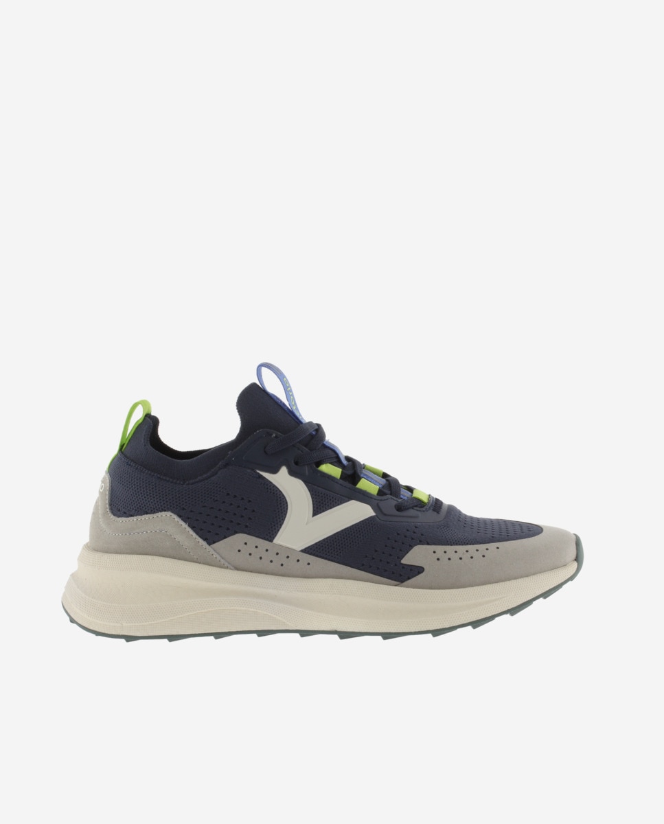 Imagem 0 de Sapatilhas Desportivas de Malha com Peças Coloridas e Camurça