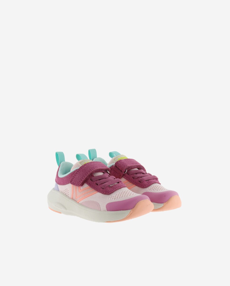 Sapatilhas Desportivas Infantil Barefoot Multicolor de Malha com Velcro e Atacadores Elásticos Victoria Rosa-5