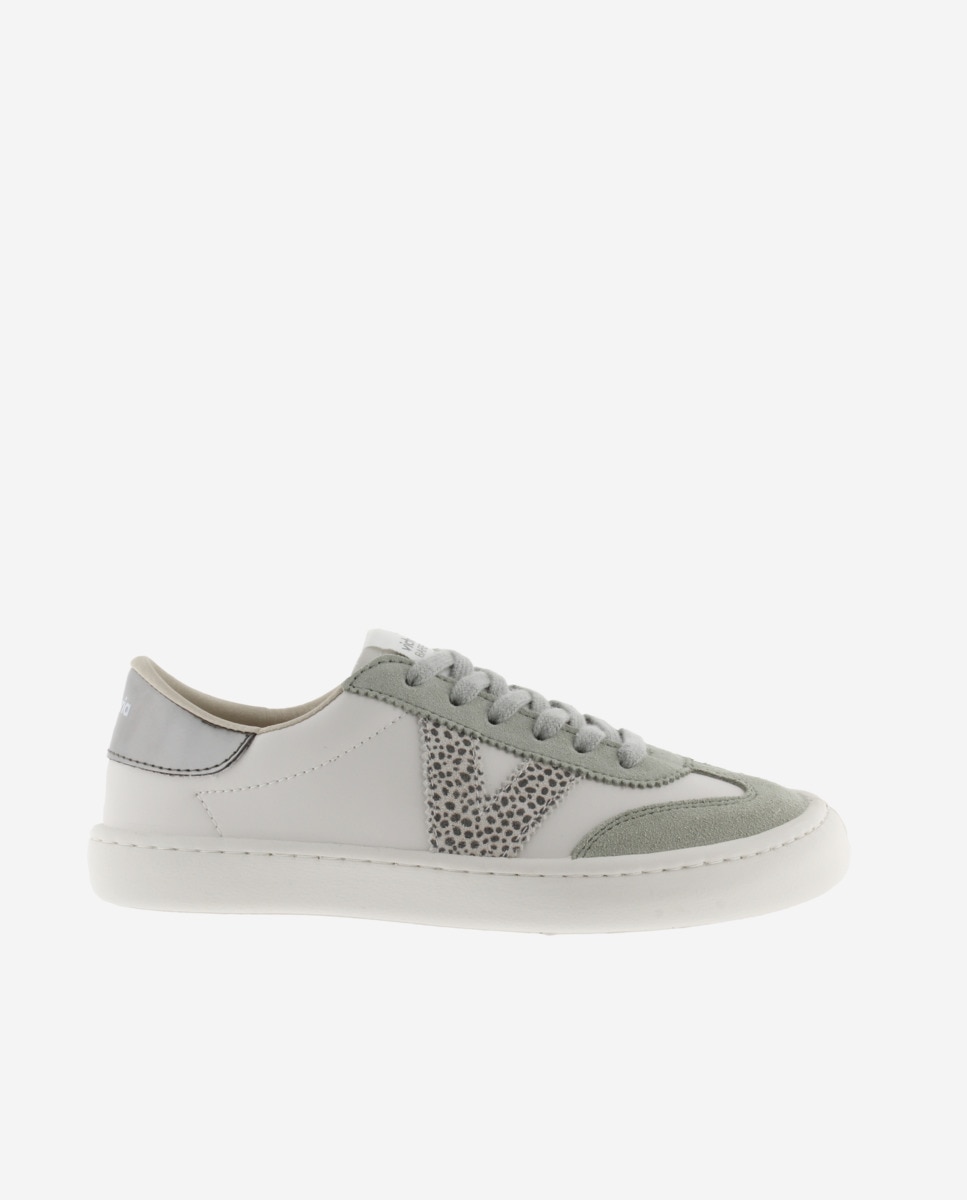 Sapatilhas de Efeito de Pele Olmo Barefoot com Peças de Fantasia e de Croute em Contraste Branco-1