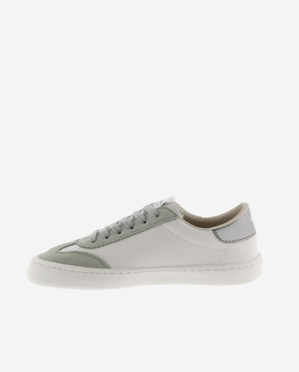 Sapatilhas de Efeito de Pele Olmo Barefoot com Peças de Fantasia e de Croute em Contraste Branco-3