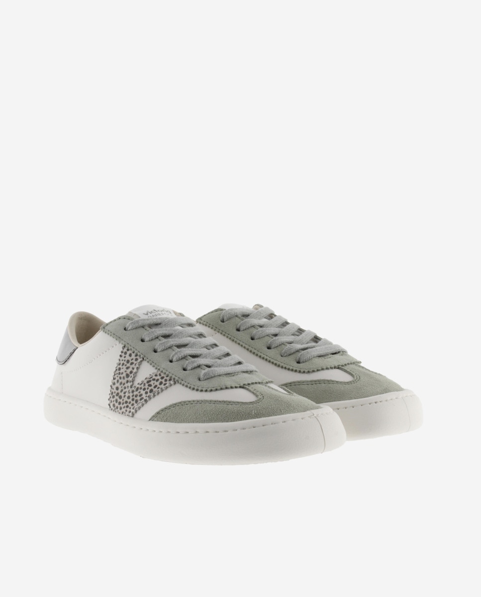 Sapatilhas de Efeito de Pele Olmo Barefoot com Peças de Fantasia e de Croute em Contraste Branco-5