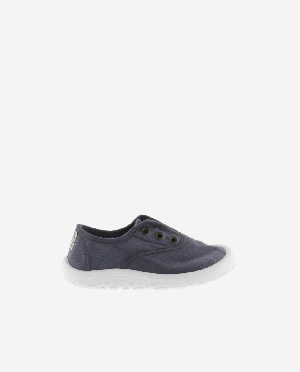 Sapatilhas de Lona de Criança Barefoot com Elástico Central Victoria Azul / Branco-1