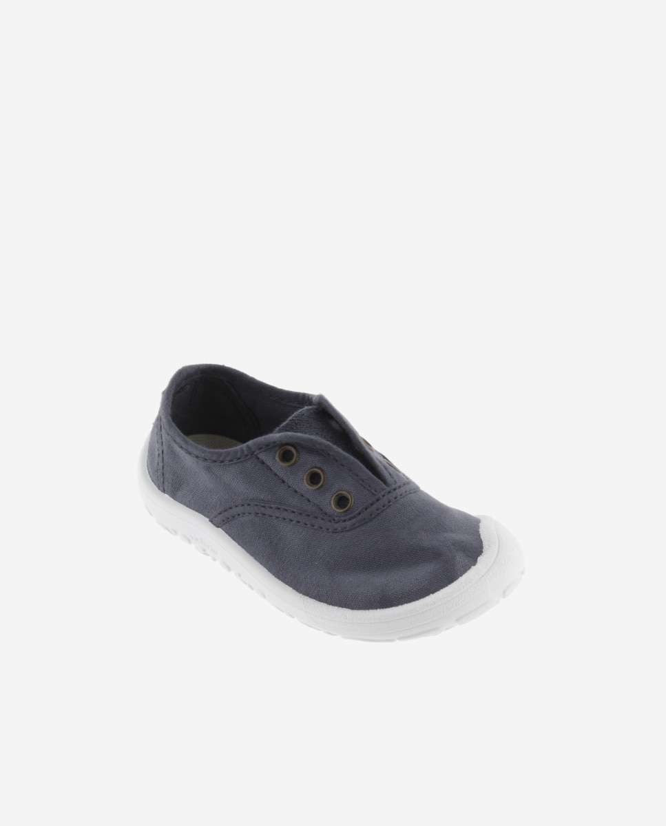 Sapatilhas de Lona de Criança Barefoot com Elástico Central Victoria Azul / Branco-2