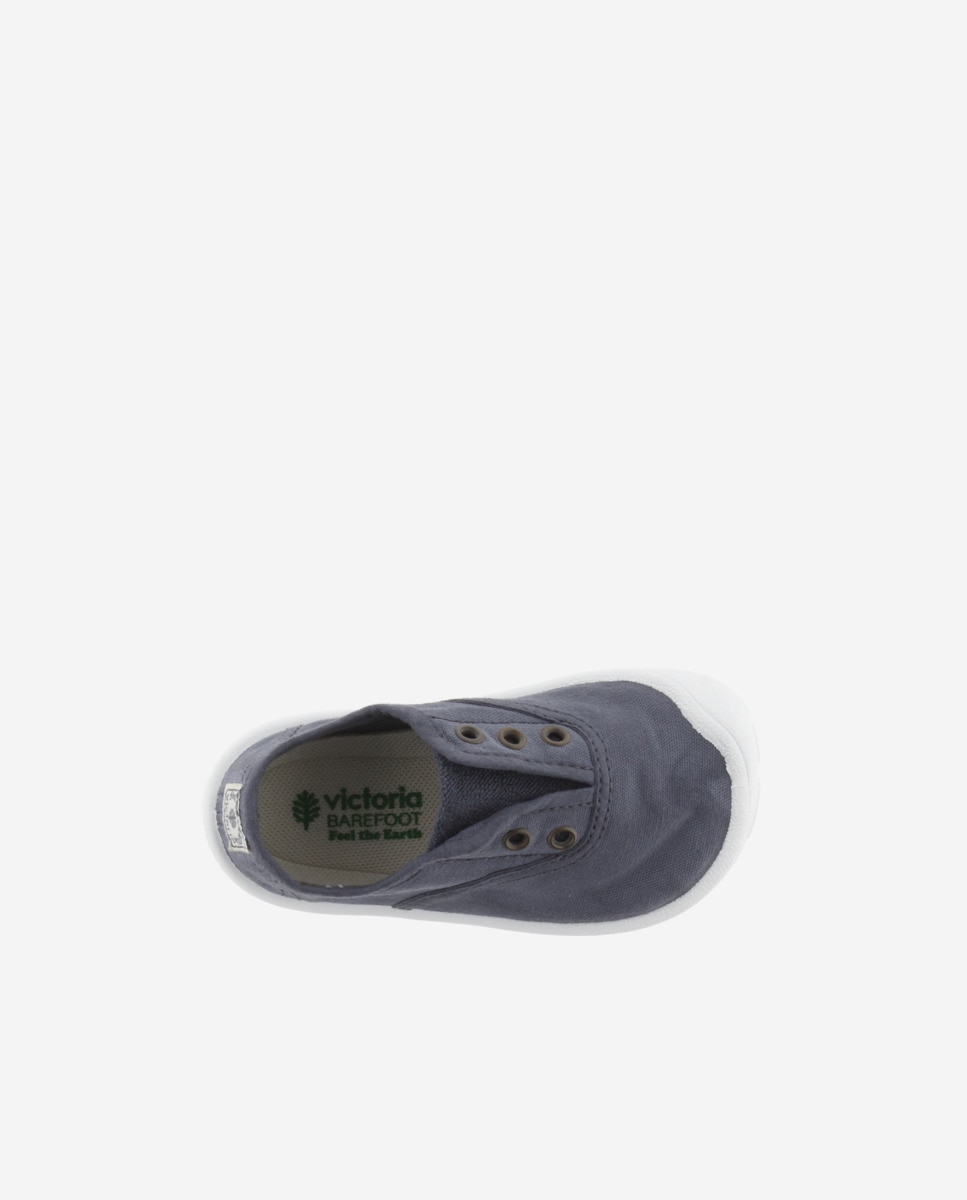 Sapatilhas de Lona de Criança Barefoot com Elástico Central Victoria Azul / Branco-4