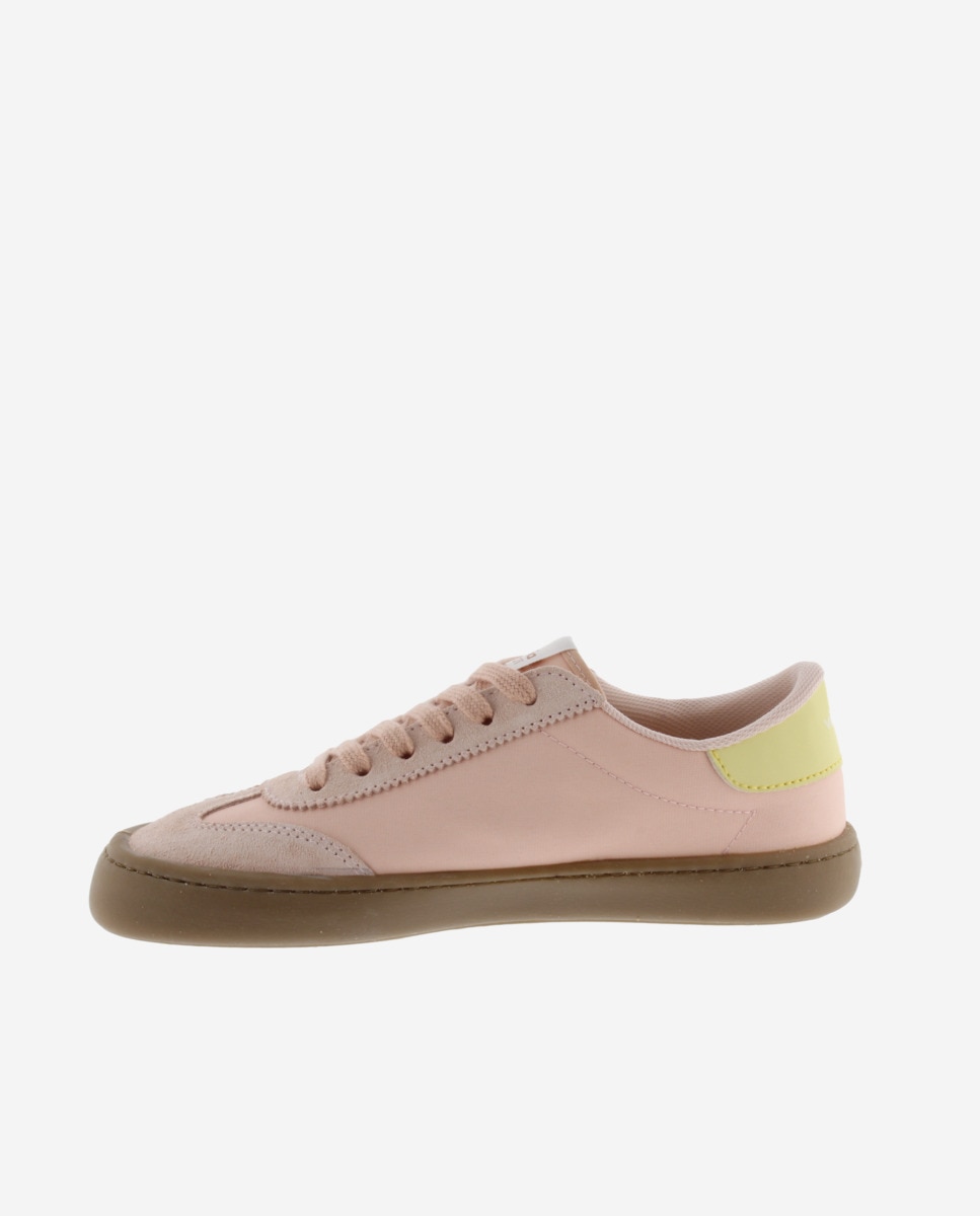 Sapatilhas Desportivas Barefoot de Nylon com Peças Coloridas e Camurça e Sola Caramelo Coral-3