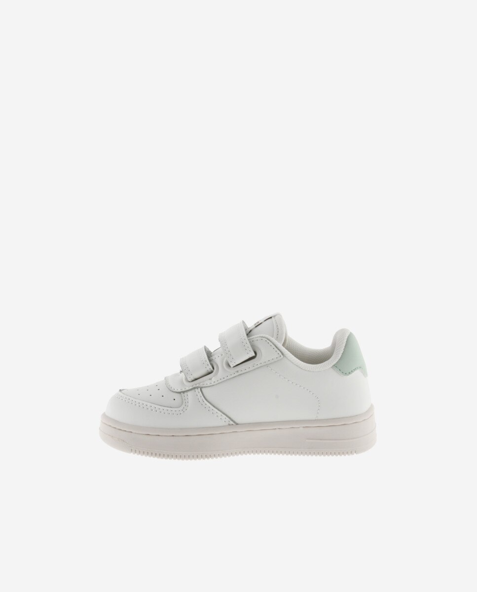 Sapatilhas Desportivas Infantil com Peças Coloridas e Velcro Nude-3