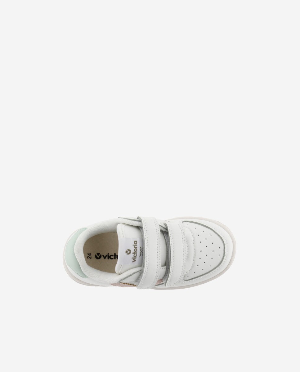 Sapatilhas Desportivas Infantil com Peças Coloridas e Velcro Nude-4