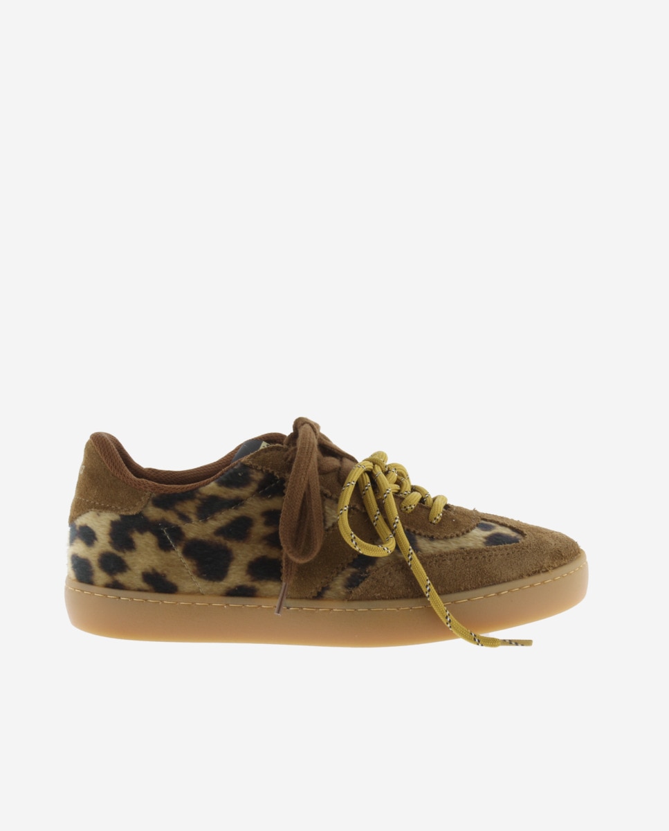Imagem 0 de Sapatilhas Desportivas Animal Print com Peças de Camurça e Atacadores Duplos