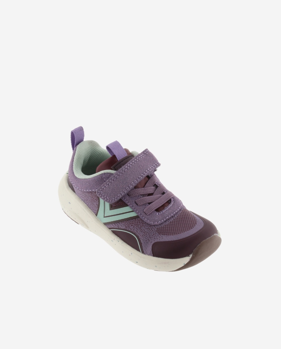 Sapatilhas Barefoot de Criança com Cordão Elástico e Tira Aderente - Multicolor Malva-2