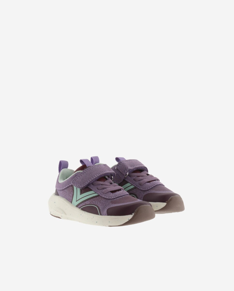 Sapatilhas Barefoot de Criança com Cordão Elástico e Tira Aderente - Multicolor Malva-5