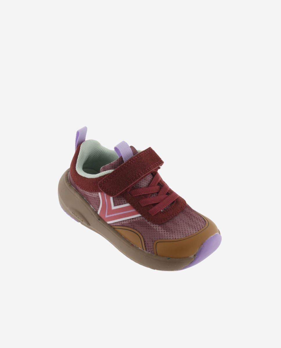 Sapatilhas Desportivas Infantil Barefoot de Malha com Velcro e Cordão Elástico Bordeaux-2