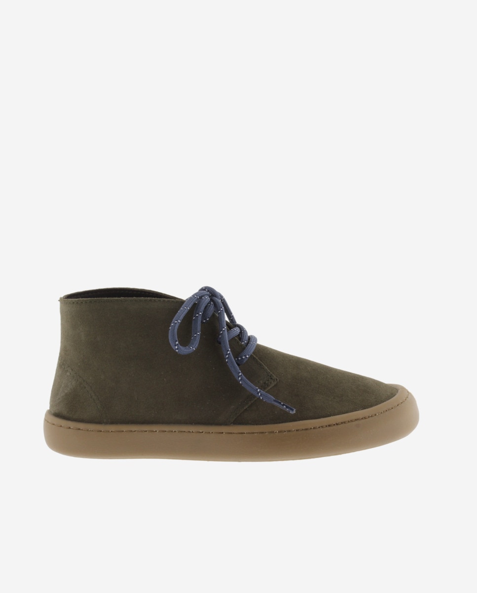 Imagem 0 de Botins Barefoot de Camurça com Atacadores Duplos e Sola Caramelo