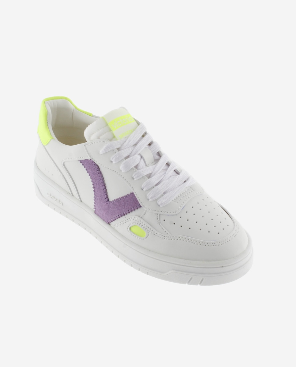 Sapatilhas Desportivas com Peças Flúor em Contraste Amarelo-flúor-2