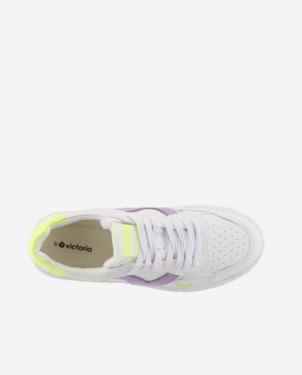 Sapatilhas Desportivas com Peças Flúor em Contraste Amarelo-flúor-4