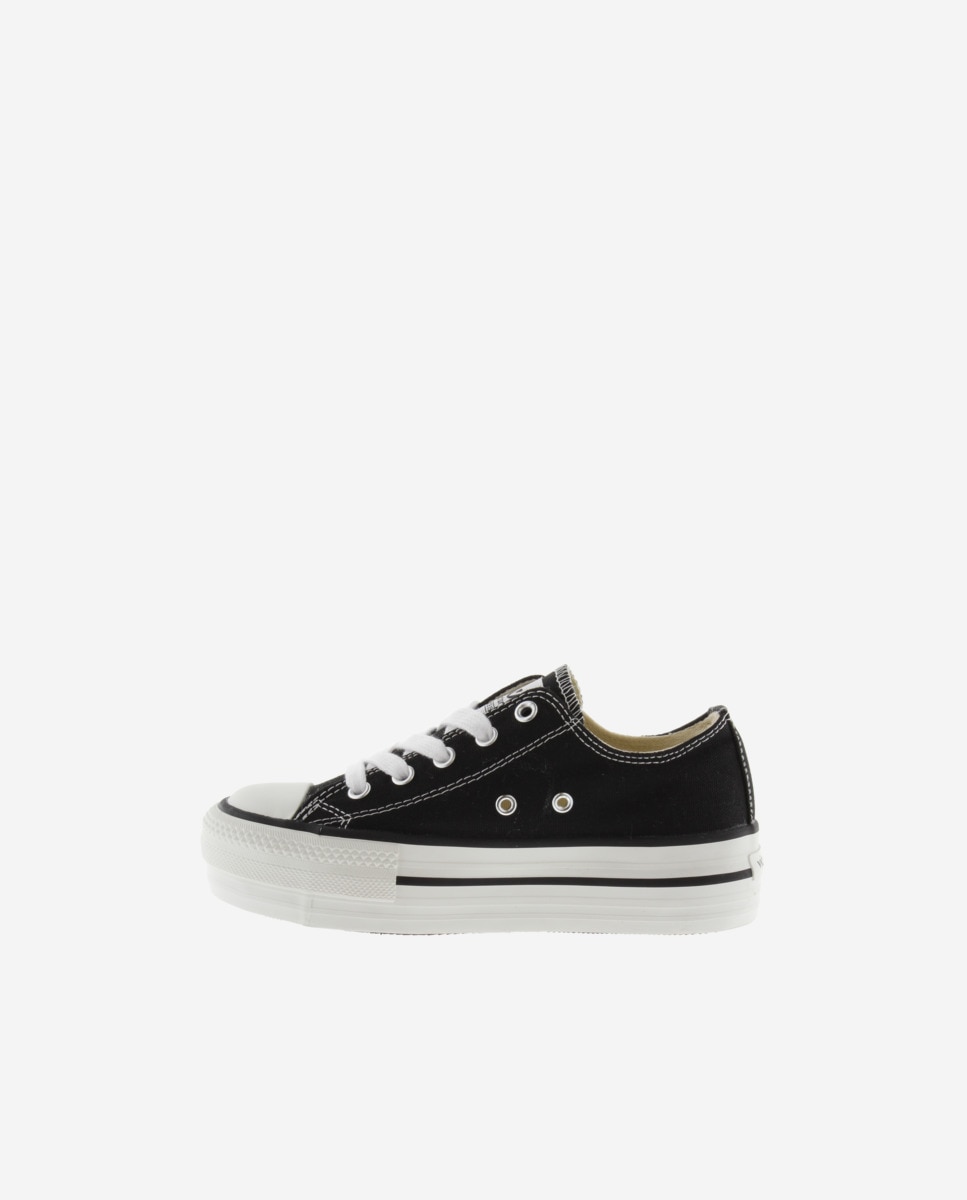 Sapatilhas de Lona Infantil com Plataforma Dupla Victoria Preto-3
