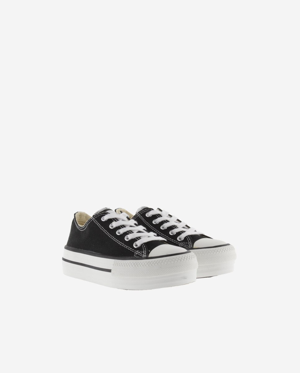 Sapatilhas de Lona Infantil com Plataforma Dupla Victoria Preto-5