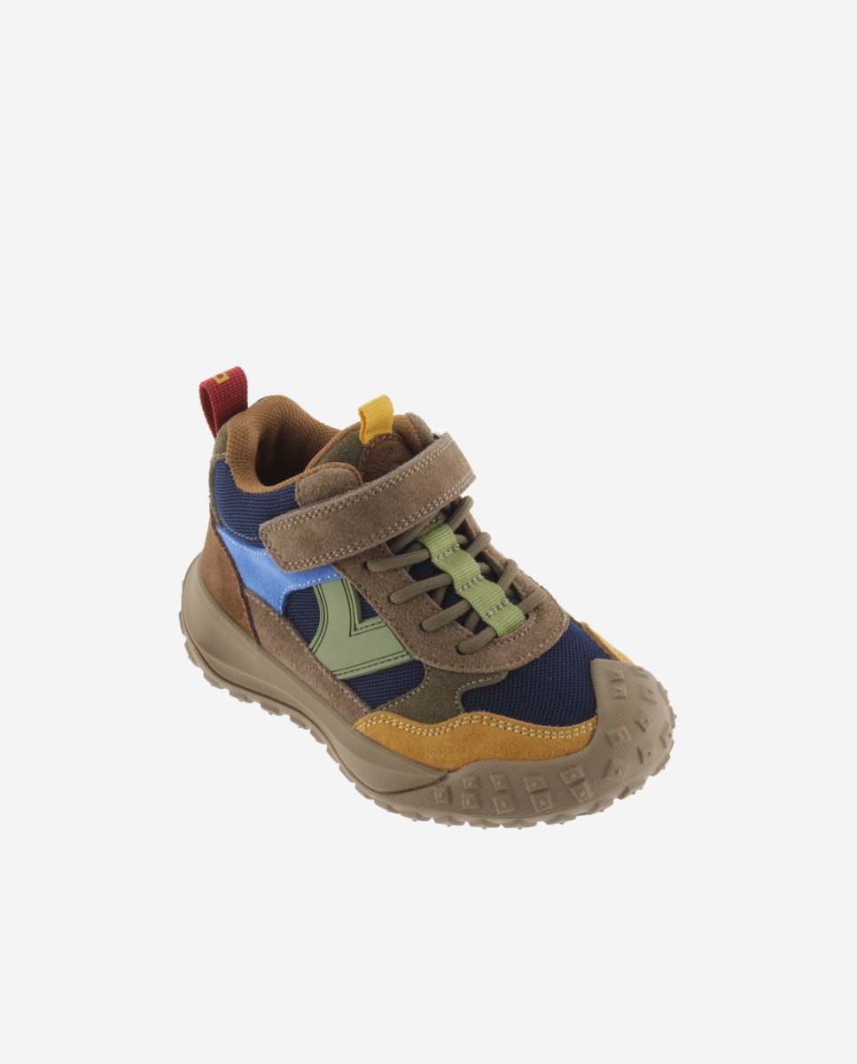 Botins Infantil com Peças Multicolor e Velcro Azul-marinho-2