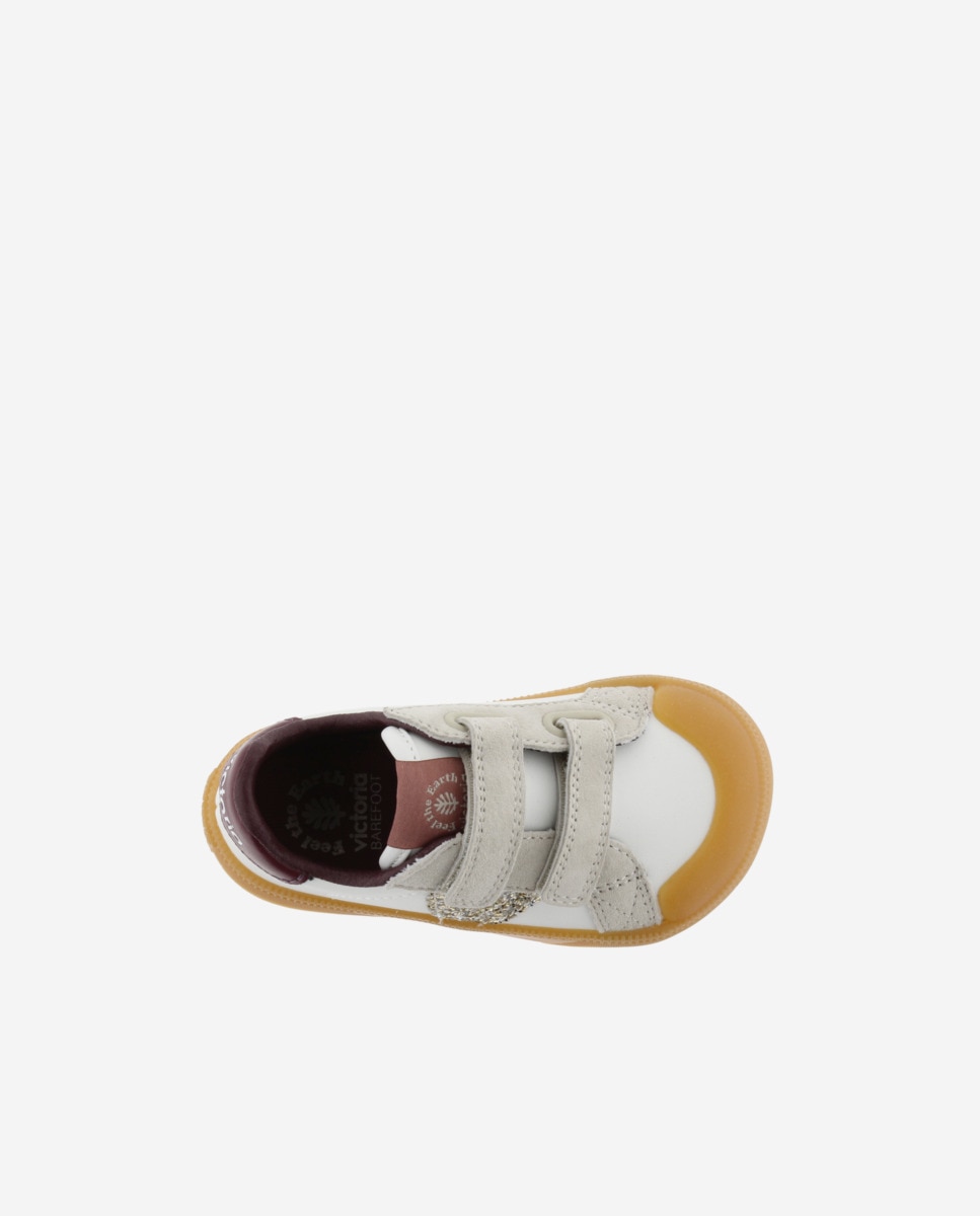 Sapatilhas Desportivas Infantil Barefoot com Peças Coloridas e Velcro Bordeaux-4