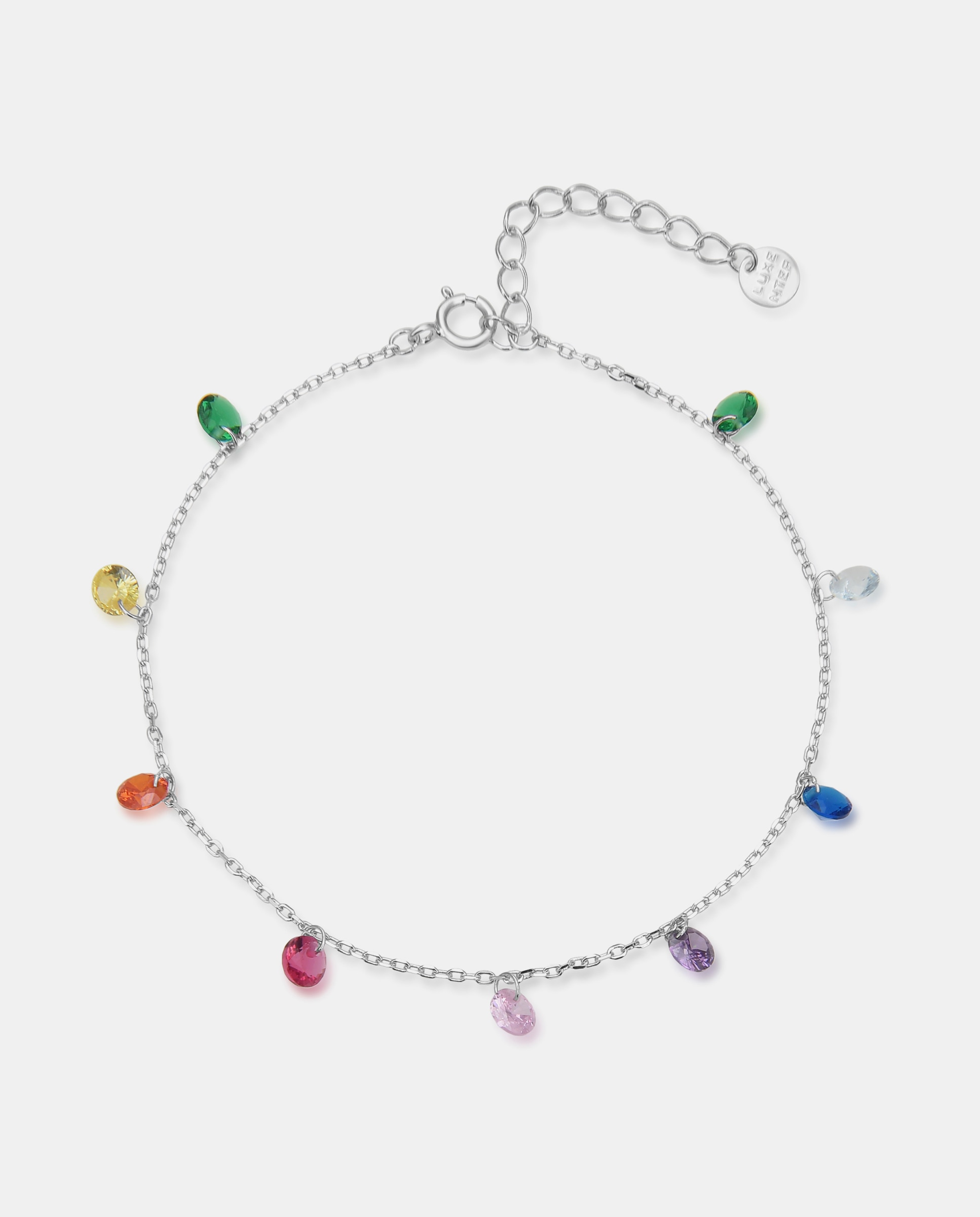 Pulseira de Corrente Pide Un Deseo de Prata de Lei 925 Acabada em Ródio com Zircónias Multicolor Prata-3