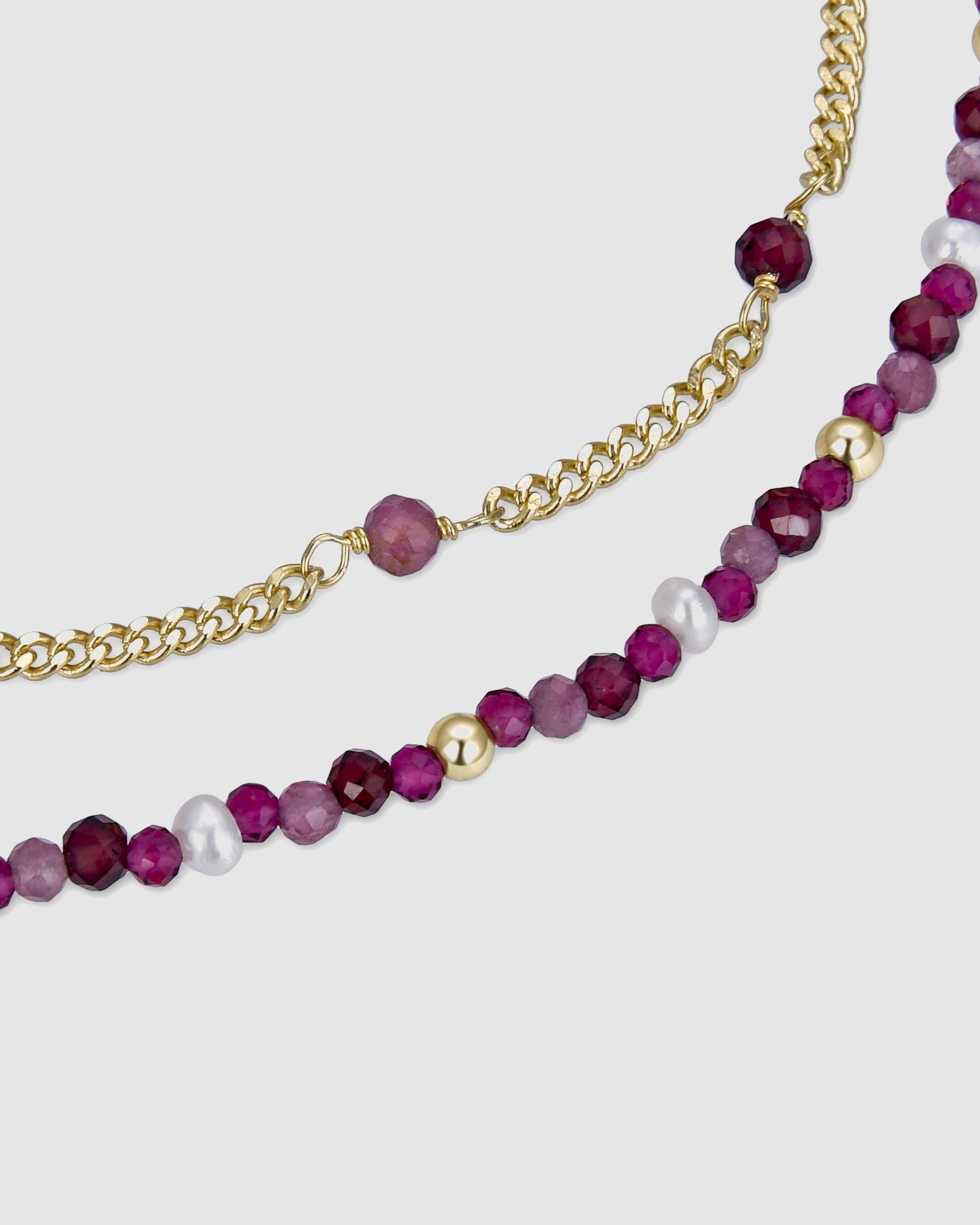 Pulseira de Cordão e Fio Atelier de Prata de Lei 925 Acabada em Ouro de 18 Quilates com Quartzo Hidrotermal Ametista Prata-6