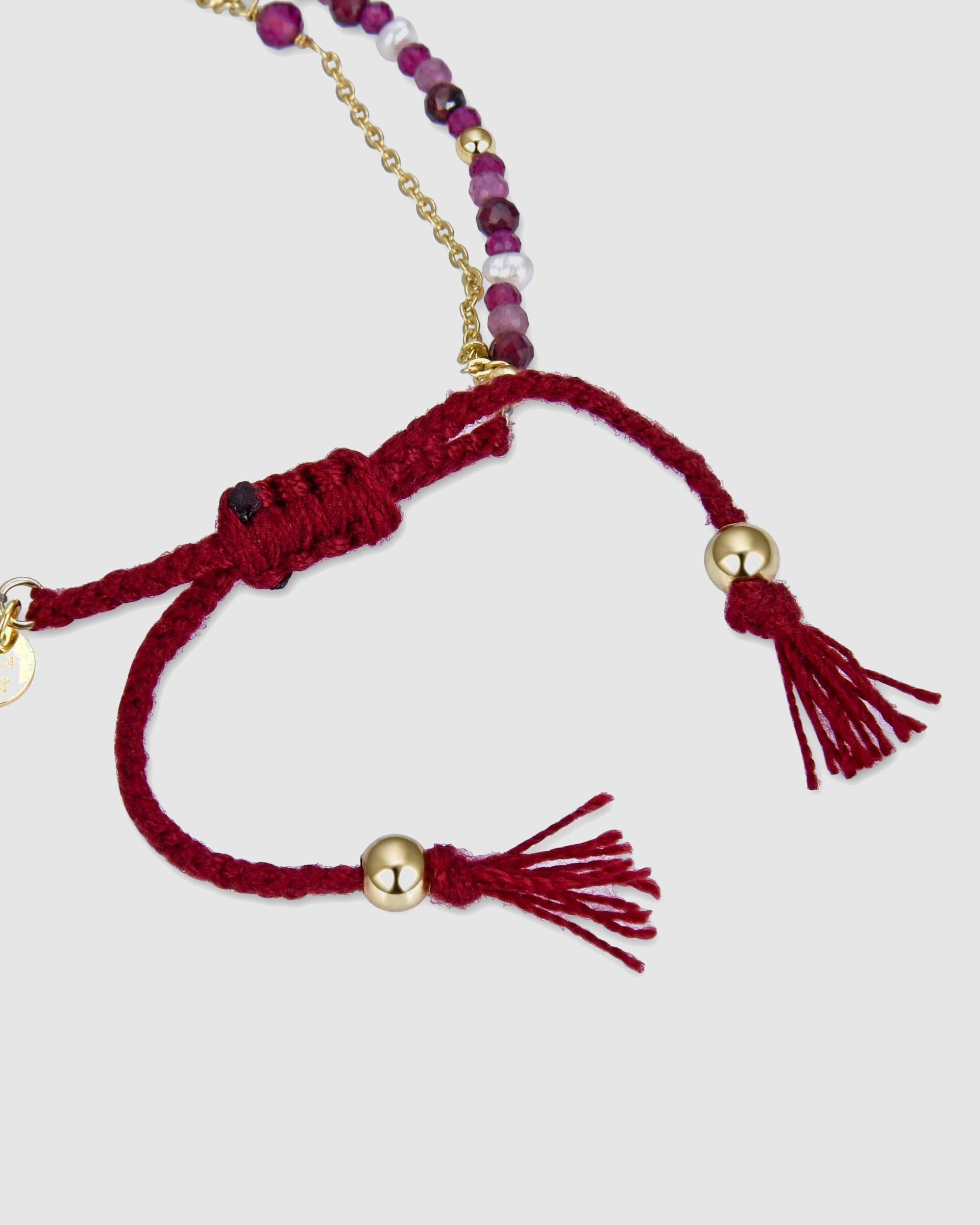 Pulseira de Cordão e Fio Atelier de Prata de Lei 925 Acabada em Ouro de 18 Quilates com Quartzo Hidrotermal Ametista Prata-7