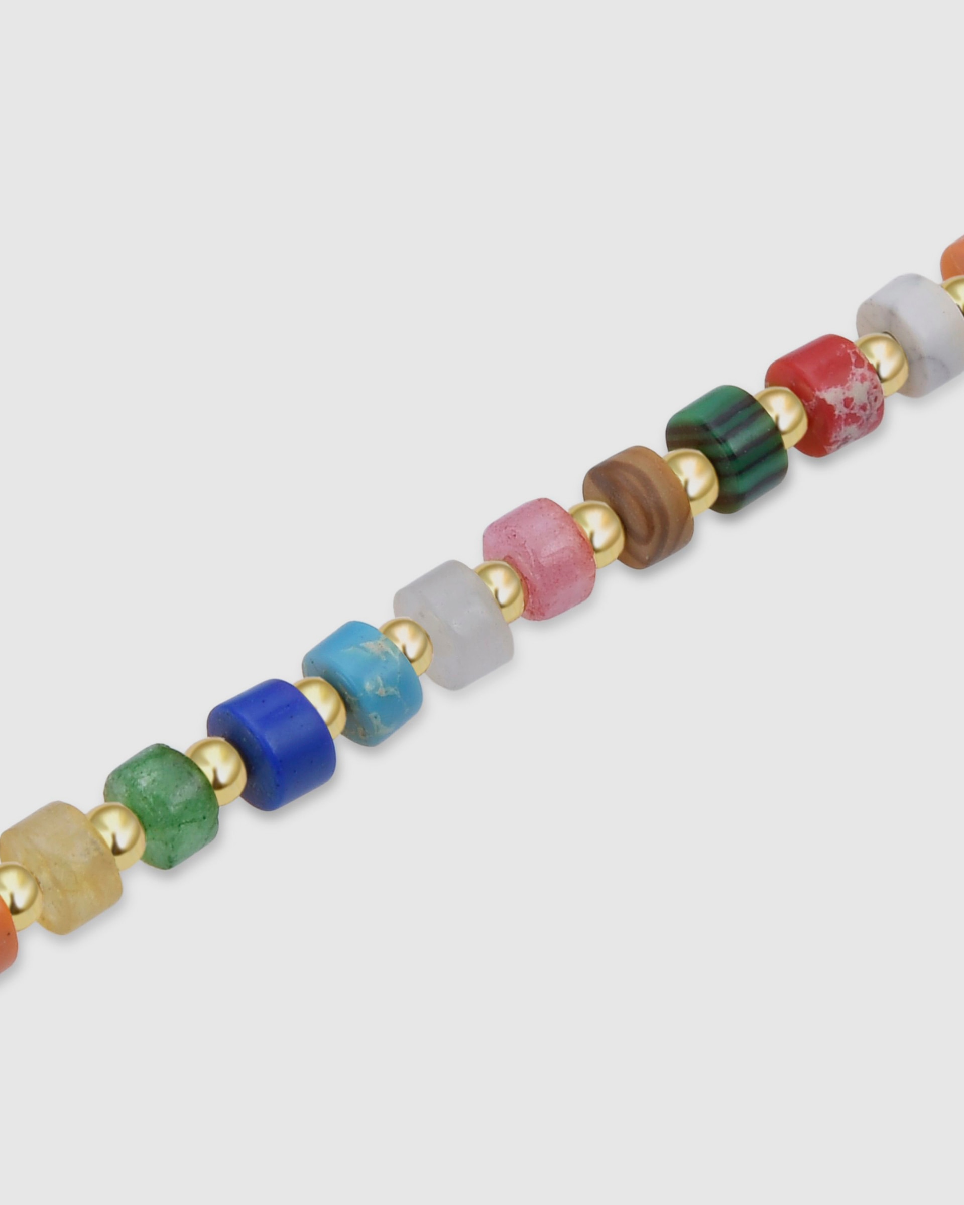 Pulseira de Corrente Trendy de Prata de Lei 925 Acabada em Ouro Amarelo de 18 Quilates com Cristal Multicolor Ouro-5