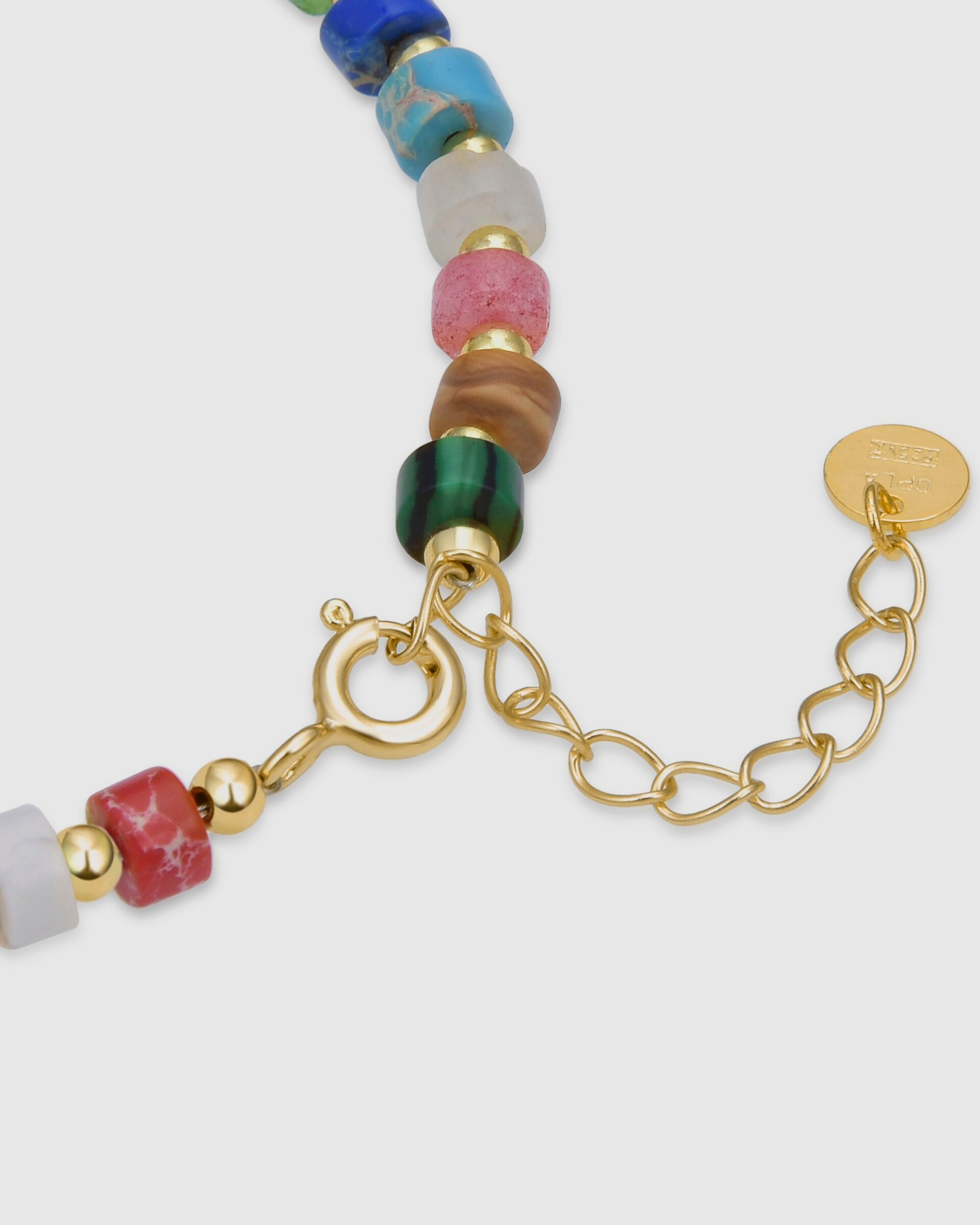 Pulseira de Corrente Trendy de Prata de Lei 925 Acabada em Ouro Amarelo de 18 Quilates com Cristal Multicolor Ouro-6
