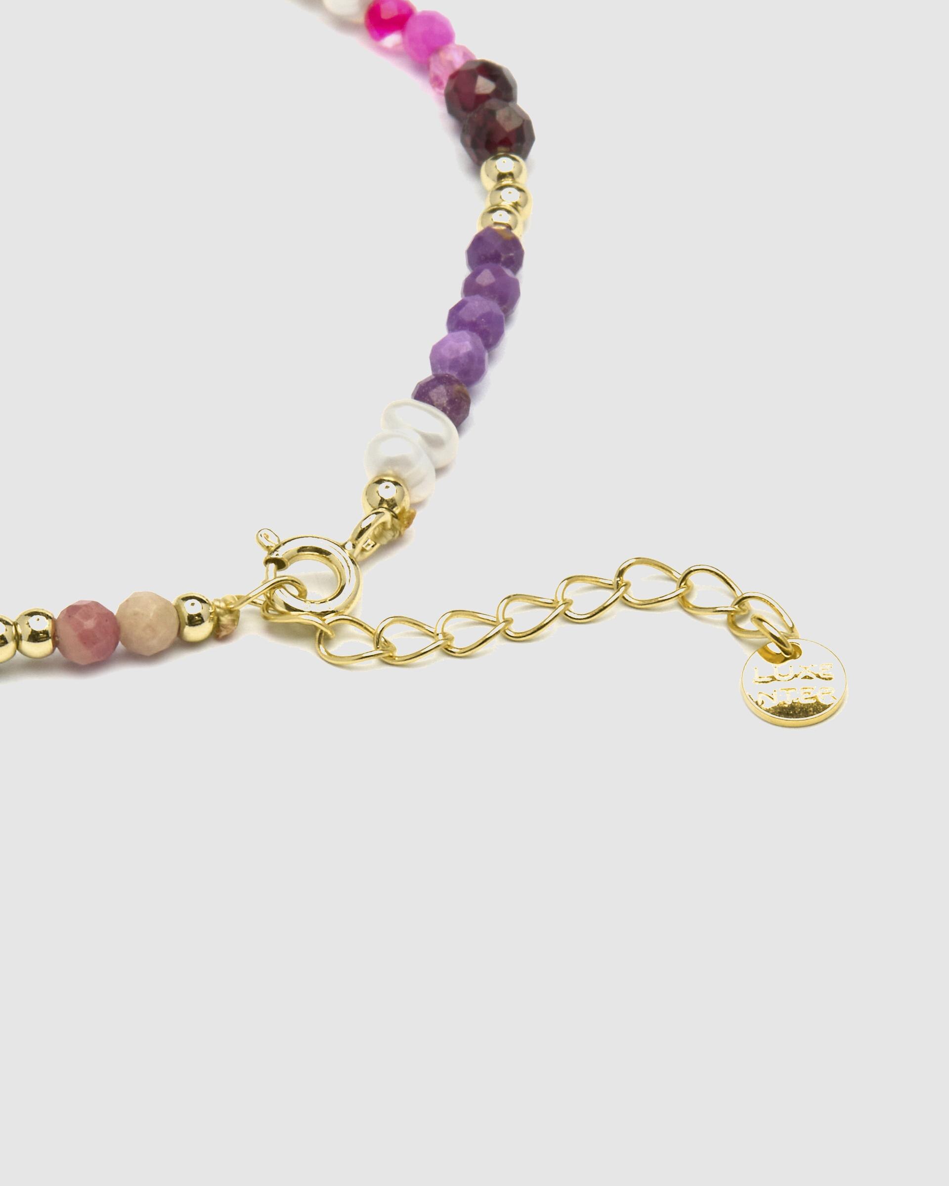 Pulseira de Corrente Trendy de Prata de Lei 925 Acabada em Ouro Amarelo de 18 Quilates com Zirconita Morganita Ouro-6