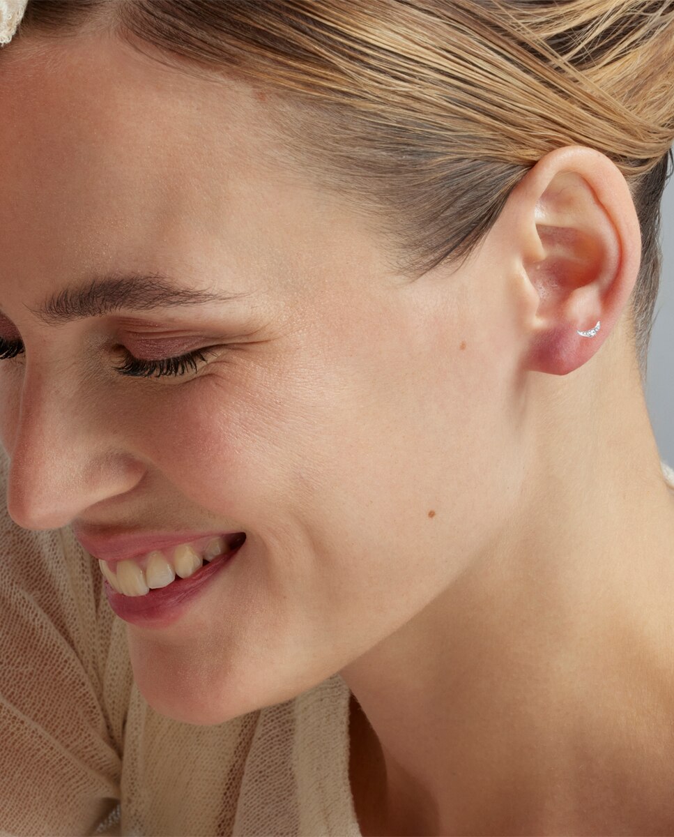 Piercing Personalizável de Prata de Lei 925 com Acabamento em Ródio e Zirconita Brilhante Prata brilhante / Transparente-2